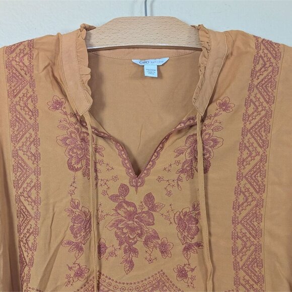 Cato Women's Peasant Top Embroidered Flare Sleeve Cottagecore 18/20W - Picture 2 of 9